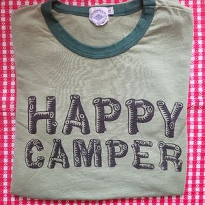 Green on green Vintage inspired Happy Camper Tee!
